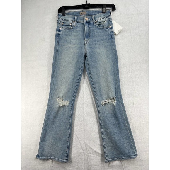 Mother The Outsider Ankle Crew Size 25 Poisoned Petals Mid Rise Cropped Jeans